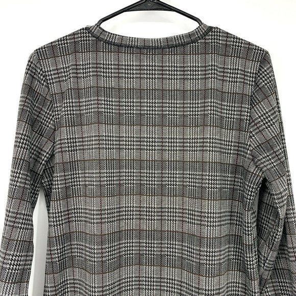 Michael Stars Dress Black Glen Plaid Bell Sleeve - Picture 8 of 10